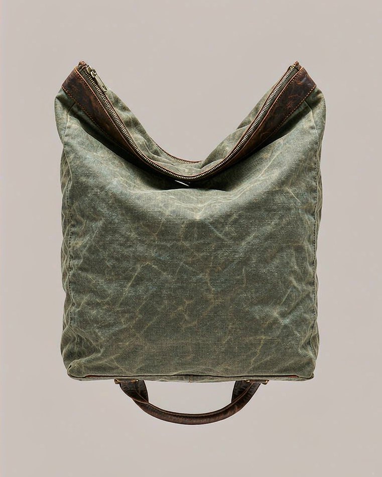 Canvas Holdall in Washed Green