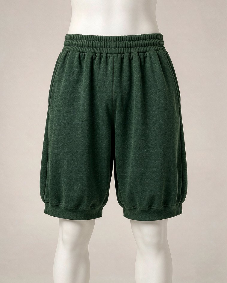 Crew Sweat Short in Forest Green