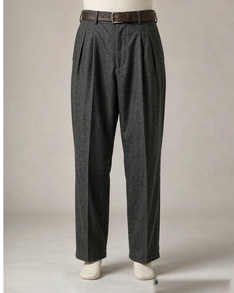 Pleated Trouser in Charcoal