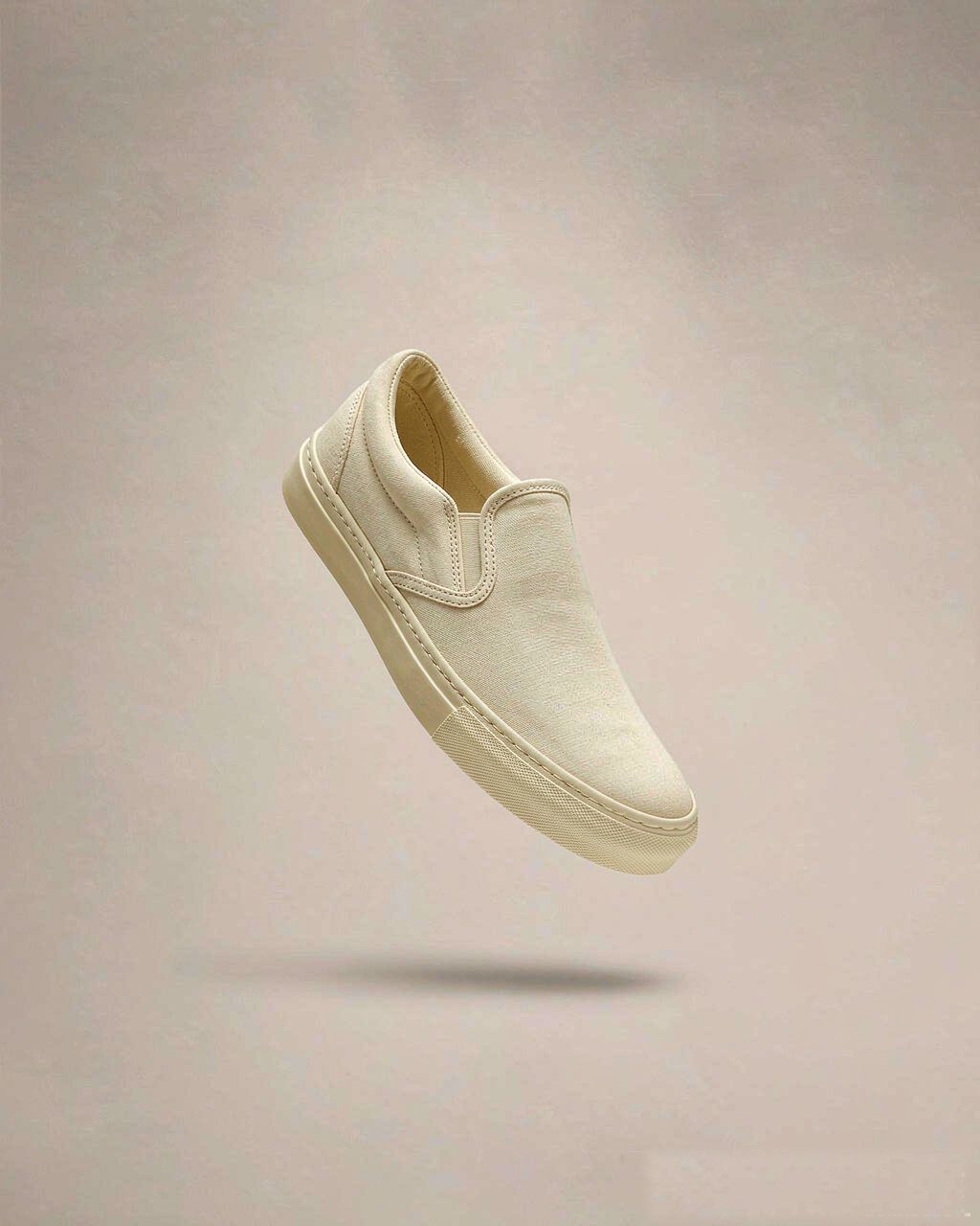 Slip-On Sneaker in Ecru Canvas